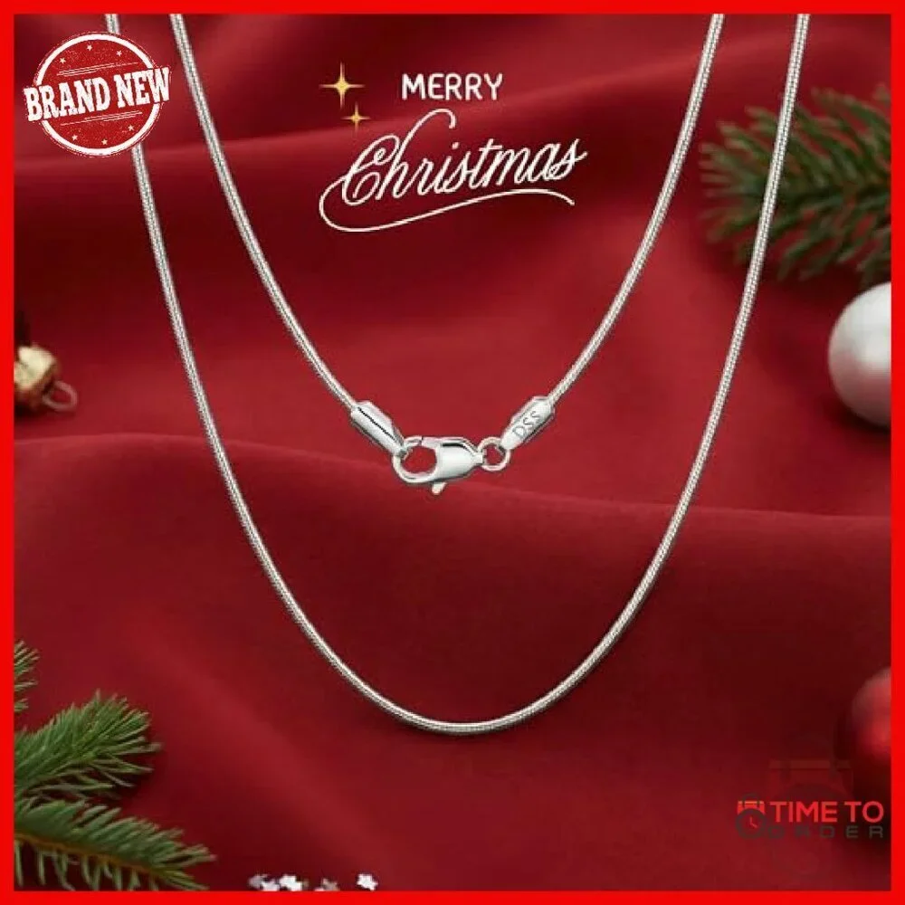 Sterling Silver Snake Chain Necklace 16-30in Lobster Clasp